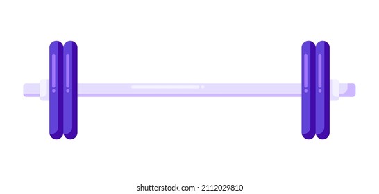 Illustration of barbell fitness equipment. Sport and bodybuilding item.
