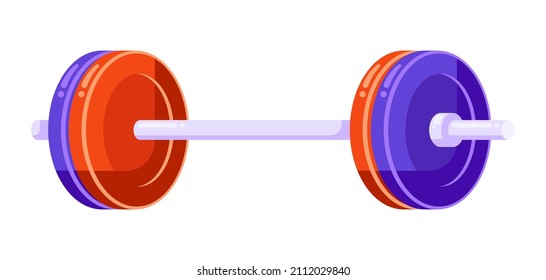 Illustration of barbell fitness equipment. Sport and bodybuilding item.