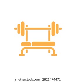 Illustration of a barbell resting on a weight bench perfect for gym workouts and strength training routines