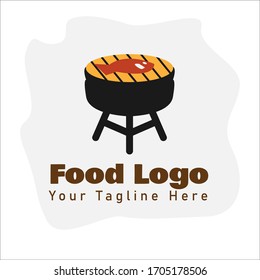 Illustration Barbeque Fish logo Template 
