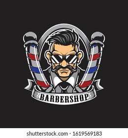 Illustration of Barber Shop Logo Template