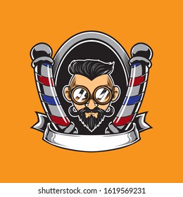 Illustration of Barber Shop Logo Template