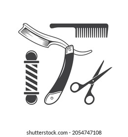 illustration of barber shop, vector art.