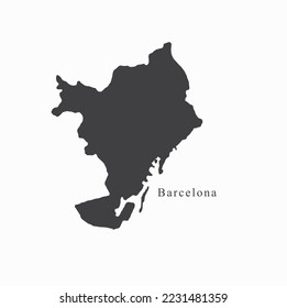 illustration of barcelona map, vector art.