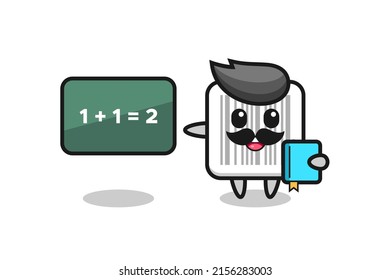 Illustration des Barcode-Charakters als Lehrer , süßes Design