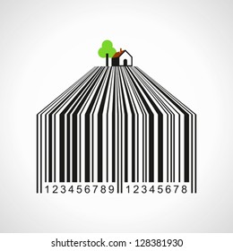 illustration of bar-code make a farmland