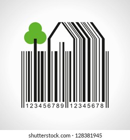 illustration of bar-code make a farmland