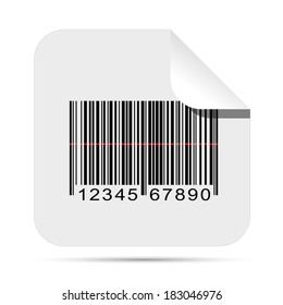Illustration of a barcode sticker isolated on a white background.