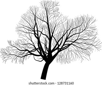 Abbildung mit einfarbigem Baum einzeln auf weißem Hintergrund
