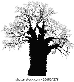 ilustración con árbol vacío aislado en fondo blanco
