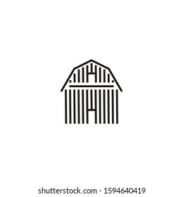 Illustration barn building farm sign logo design vector silhouette