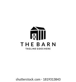 Illustration barn building house Vintage farm logo design farm cow cattle