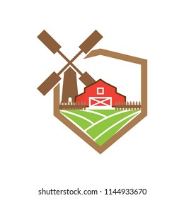 Illustration of barn logo design template vector