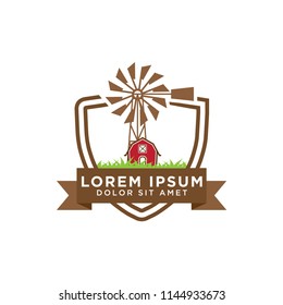 Illustration of barn logo design template vector