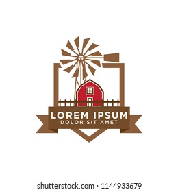 Illustration of barn logo design template vector