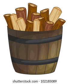 Illustration Of A Barrel Of Wood