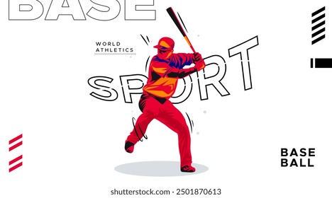 illustration with a base ball sports concept to celebrate national base ball sports day. Base ball athlete. background 
 sporty themed national sports games