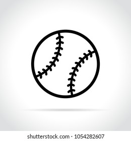 Illustration of baseball ball icon on white background