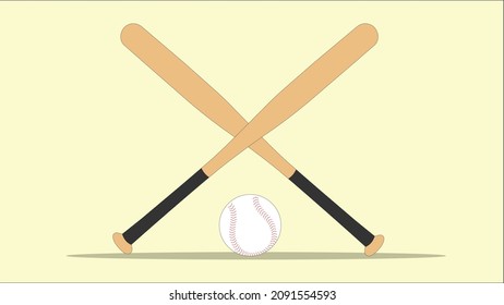 Illustration of Baseball with bat