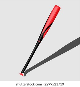 illustration of a baseball bat in black and red combination. baseball bat flat design for poster design, baseball championship design, sport event design