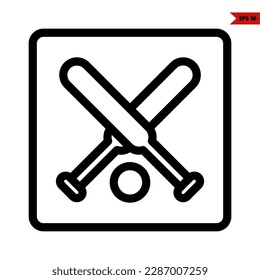 illustration of baseball bat line icon 