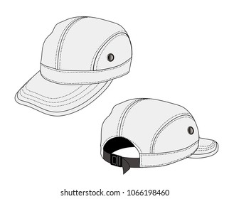Illustration of baseball cap (headgear) / gray 