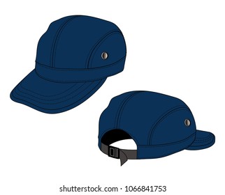 Illustration of baseball cap (headgear) / navy