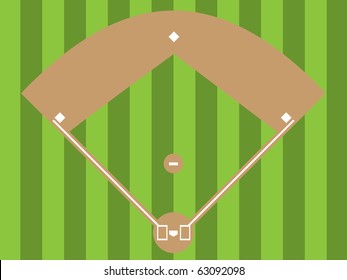 Illustration of a baseball diamond (an overhead view)