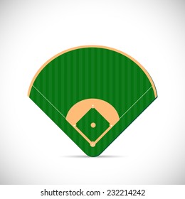 Illustration of a baseball field design isolated on a white background.