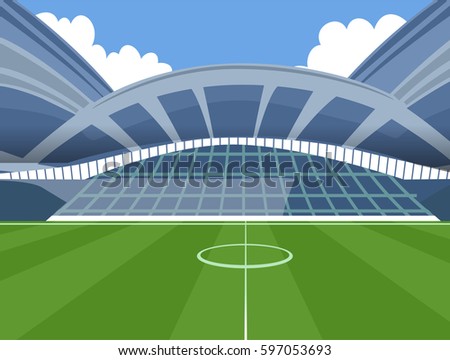 Illustration of Baseball Field Stadium