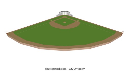 Illustration Baseball Fields with isolated white background