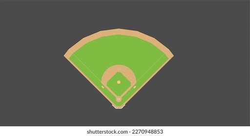 Illustration Baseball Fields with isolated white background