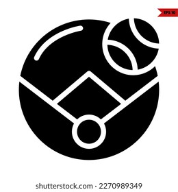 illustration of baseball glyph icon 