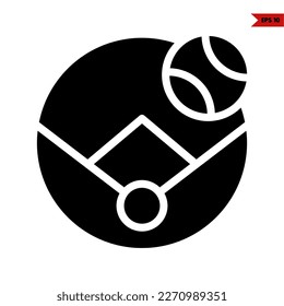 illustration of baseball glyph icon 