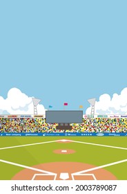 
It is an illustration of a baseball ground