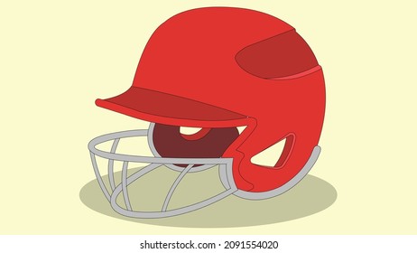 Illustration of Baseball helmet vector art