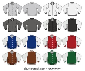 Illustration of baseball jacket / color variations 