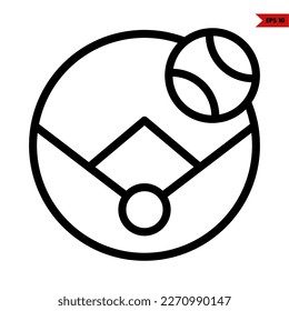illustration of baseball line icon 