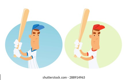 Illustration of baseball player getting ready to hit.