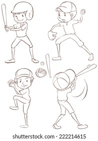 Illustration of baseball players 