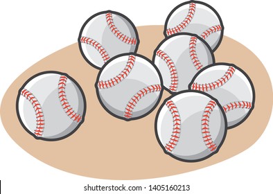 Illustration of a baseball tactical ball rolling on the ground