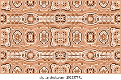 A illustration based on aboriginal style of dot painting depicting pattern