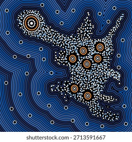 Ilustración basada en el estilo aborigen del fondo de ensueño