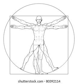 Illustration based on Leonardo da Vinci's classic Vitruvian man