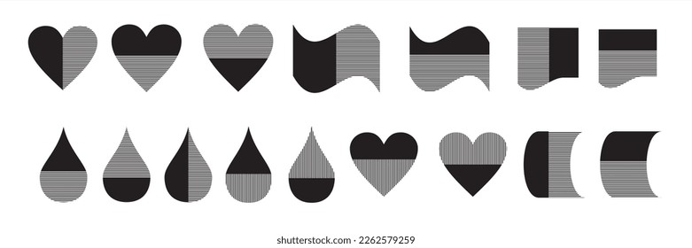 Illustration of basic pattern shape elements. Vector