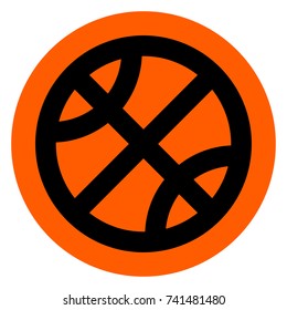 Illustration of basket ball circle icon