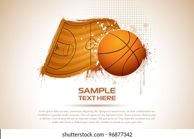 illustration of basket ball on on field in abstract background