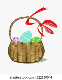 Illustration of basket with eggs