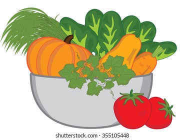 Illustration - Basket of Fresh Vegetable