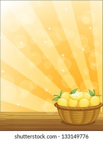 Illustration of a basket full of lemons